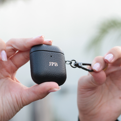 Case AirPod - Couro granulado