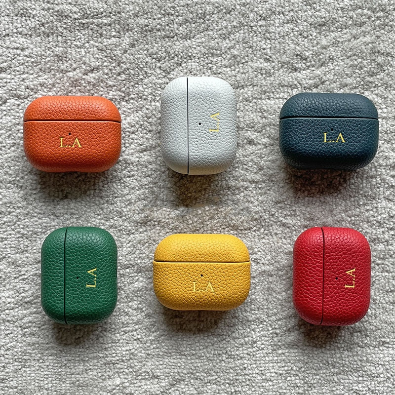 Case AirPod - Couro granulado