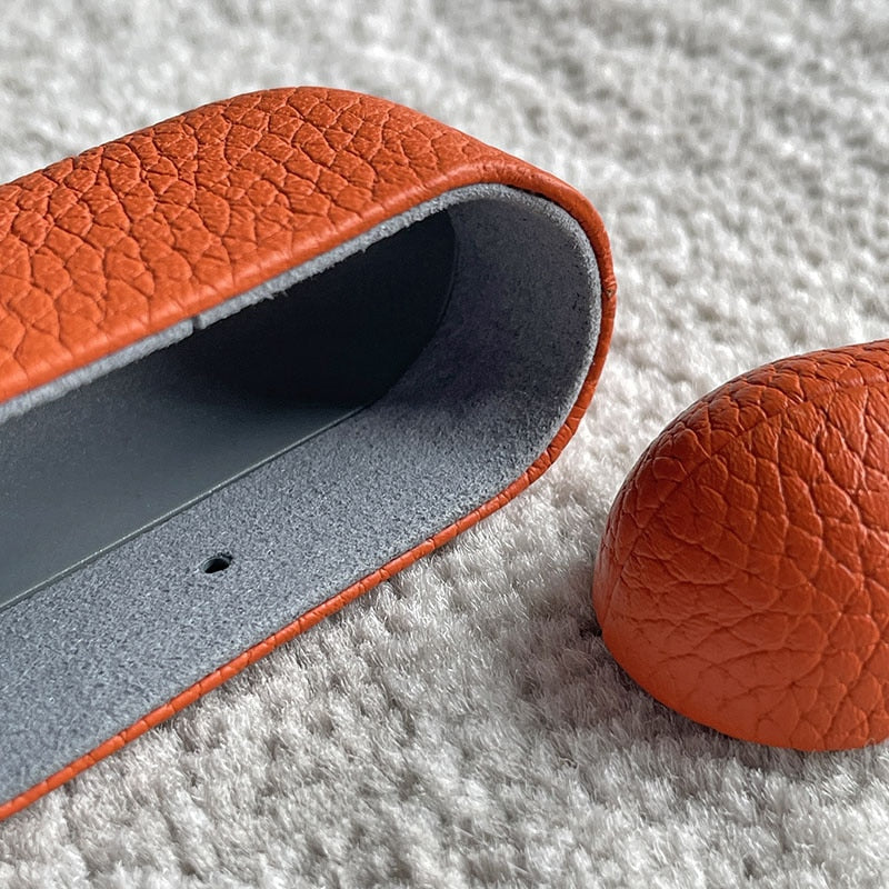 Case AirPod - Couro granulado